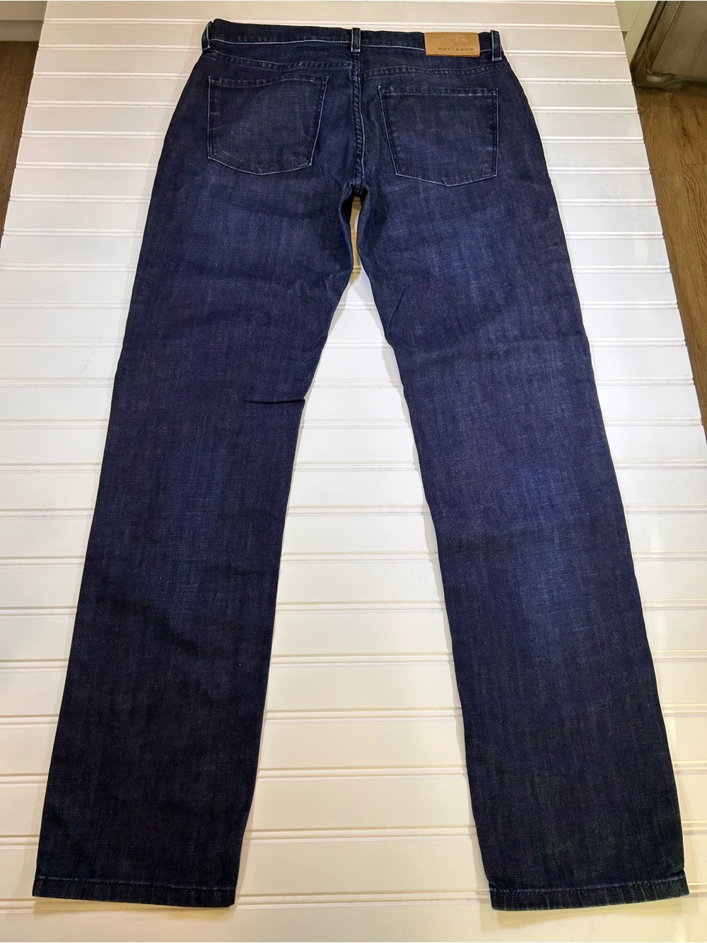 Mott & Bow Mosco Jeans Mens 31x32 Dark Wash Indigo Denim Straight Slim Stretch - Picture 13 of 15